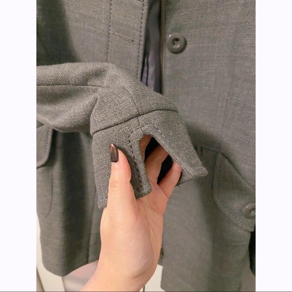 H&M Gray Peter Pan Collar Hourglass Coat Jacket - Picture 7 of 8